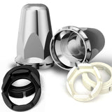 Hug-A-Lug® Nut Cover: Aero Chrome ABS Plastic clamp-on for 33mm 2-piece flange nuts, 3.20" tall