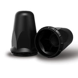 Hug-A-Lug® Nut Cover: Aero Matte Black ABS Plastic thread-on for 33mm 2-piece flange nuts, 3.20" tall